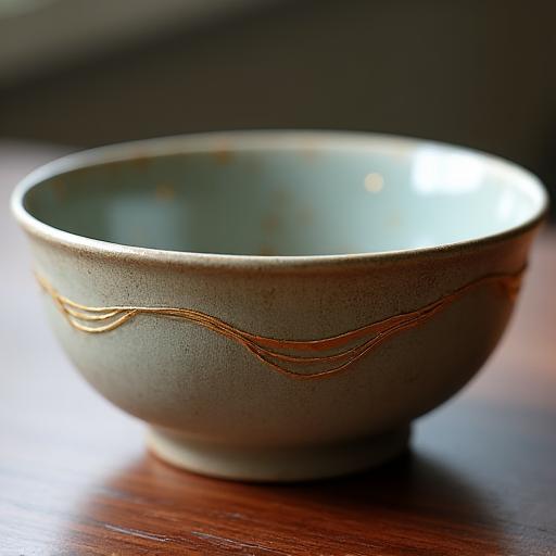 金継ぎで修復された美しい茶碗